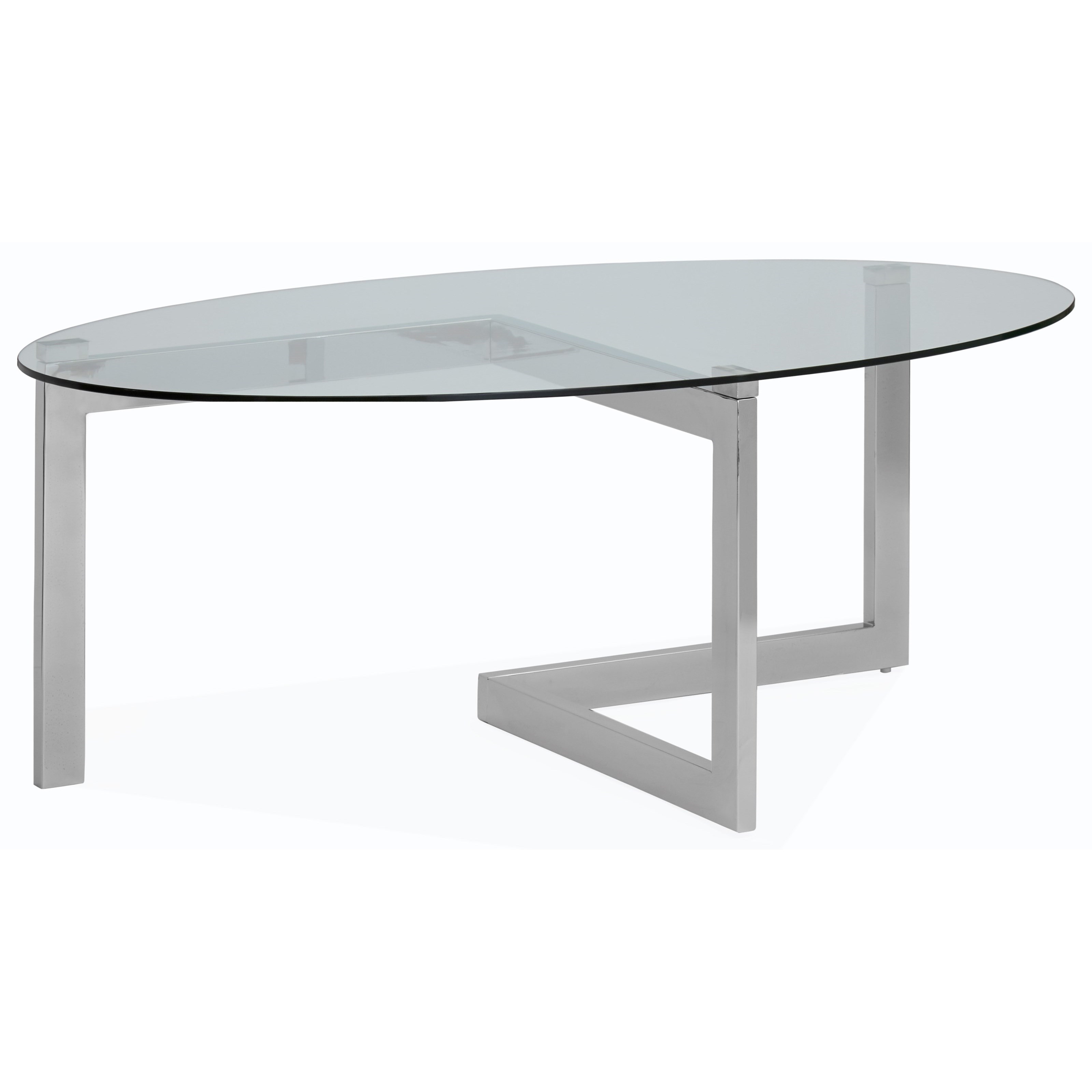 Magnussen Home Aries Contemporary Oval Cocktail Table with Tempered